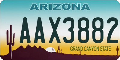 AZ license plate AAX3882