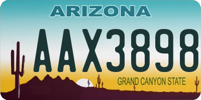 AZ license plate AAX3898