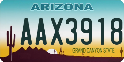 AZ license plate AAX3918