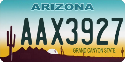 AZ license plate AAX3927