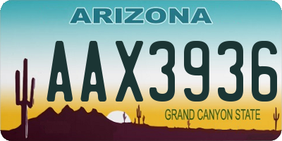 AZ license plate AAX3936