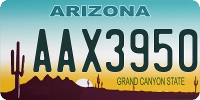 AZ license plate AAX3950