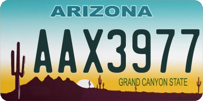 AZ license plate AAX3977