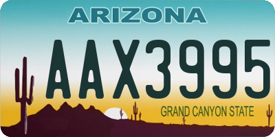 AZ license plate AAX3995