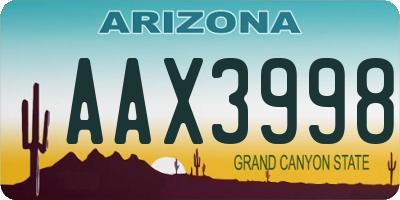AZ license plate AAX3998