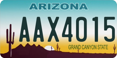 AZ license plate AAX4015