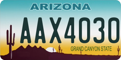 AZ license plate AAX4030