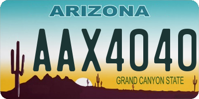 AZ license plate AAX4040