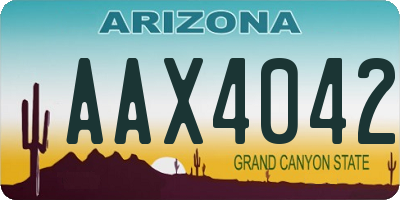 AZ license plate AAX4042