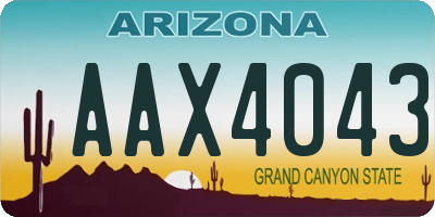 AZ license plate AAX4043