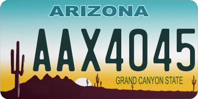 AZ license plate AAX4045