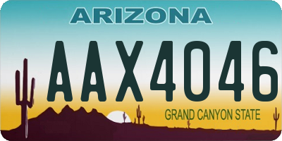 AZ license plate AAX4046