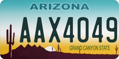 AZ license plate AAX4049