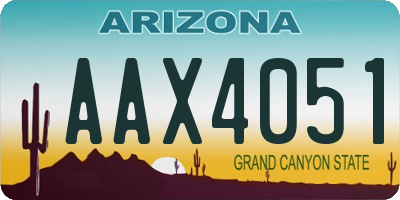 AZ license plate AAX4051