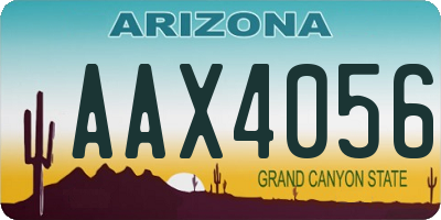 AZ license plate AAX4056