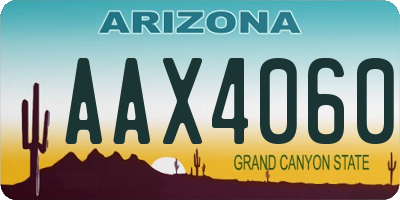 AZ license plate AAX4060