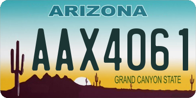 AZ license plate AAX4061