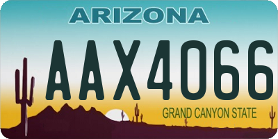 AZ license plate AAX4066