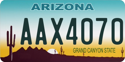 AZ license plate AAX4070