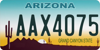 AZ license plate AAX4075