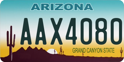 AZ license plate AAX4080