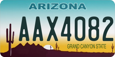 AZ license plate AAX4082