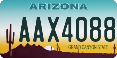 AZ license plate AAX4088