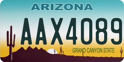 AZ license plate AAX4089