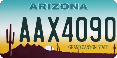 AZ license plate AAX4090