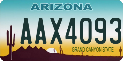 AZ license plate AAX4093