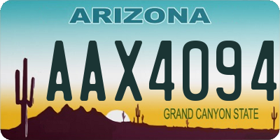 AZ license plate AAX4094