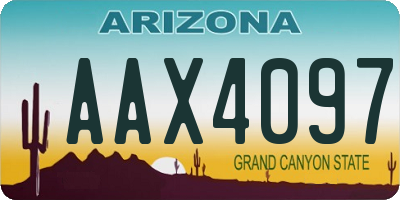 AZ license plate AAX4097