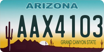 AZ license plate AAX4103