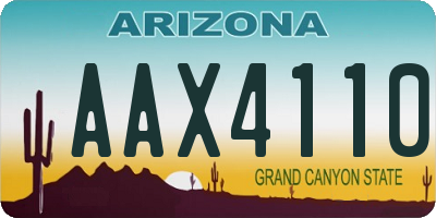 AZ license plate AAX4110