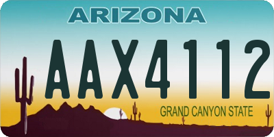 AZ license plate AAX4112