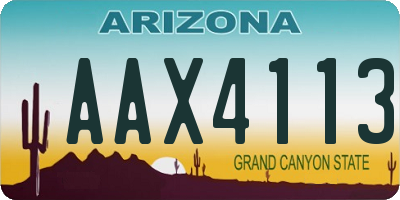 AZ license plate AAX4113