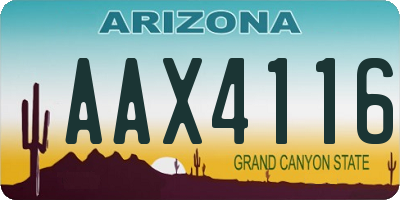 AZ license plate AAX4116