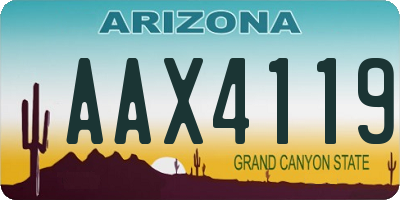 AZ license plate AAX4119