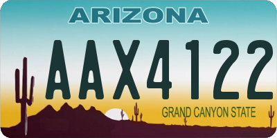 AZ license plate AAX4122