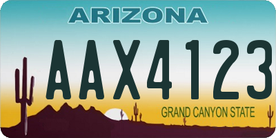 AZ license plate AAX4123