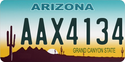 AZ license plate AAX4134