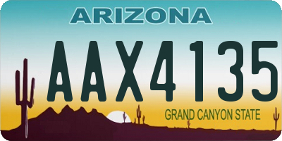 AZ license plate AAX4135