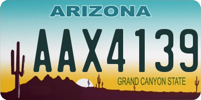 AZ license plate AAX4139