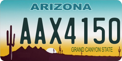 AZ license plate AAX4150