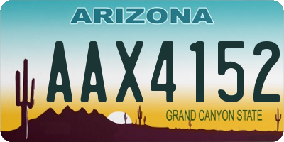 AZ license plate AAX4152