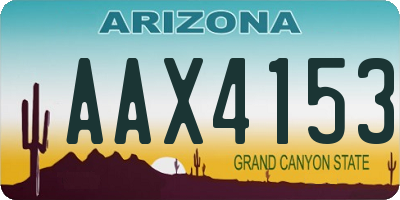 AZ license plate AAX4153