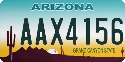 AZ license plate AAX4156