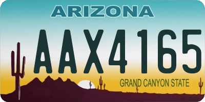 AZ license plate AAX4165