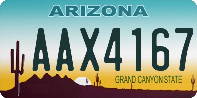 AZ license plate AAX4167