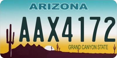 AZ license plate AAX4172